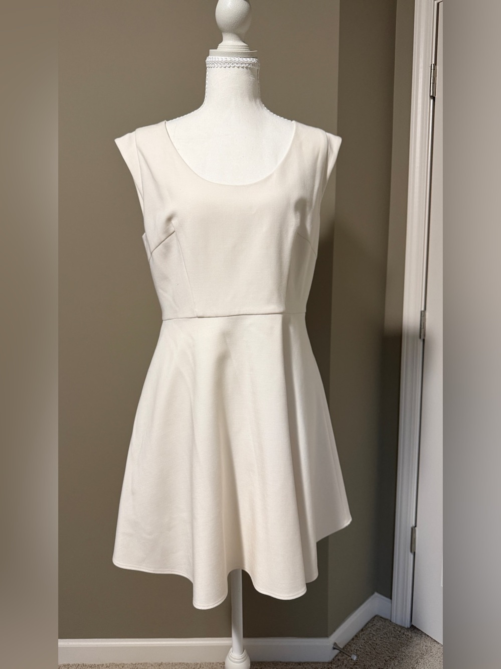 French Connection Ivory Sleeveless Fit-and-Flare Dress